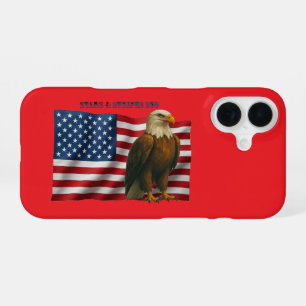 250-Jahres-amerikanische Flagge mit einem Weißkopf iPhone 16 Hülle