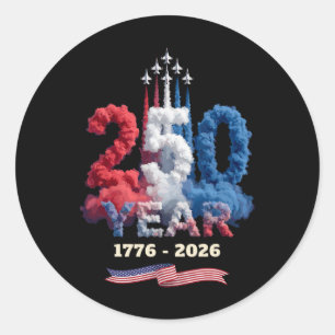 250-Jahres-Feier 1776 2026 Amerika Stolz 4. Juli Runder Aufkleber