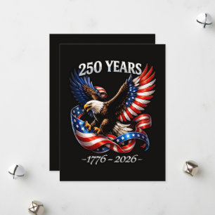 250-Jahres-Jubiläum-Adler-Amerikanische-Flagge Feiertagskarte