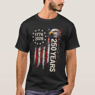 250-Jahres-Jubiläum USA Amerikanische Flagge Adler T-Shirt