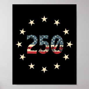 250-Jahres-Zeitstrahl 1776–2026 Patriotische Histo Poster
