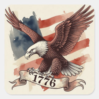 250. Jahrestag American Eagle 1776 im Flug Quadratischer Aufkleber