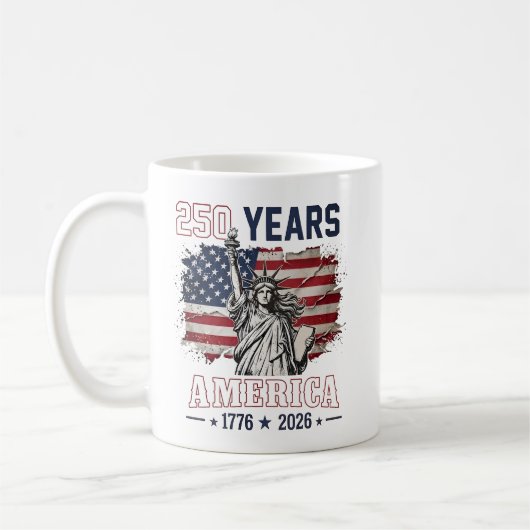 250. Jahrestag Amerika 1776-2026 Kaffeetasse (Links)