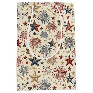 250. Jahrestag Amerika Patriotisch 4. Juli Mittlere Geschenktüte