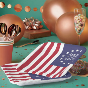 250. Jahrestag Amerika Patriotisches USA Unabhängi Pappteller