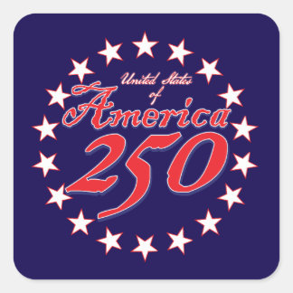 250. Jahrestag Amerikas Quadratischer Aufkleber