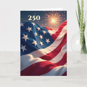 250. Jahrestag der amerikanischen Flagge und Feuer Karte