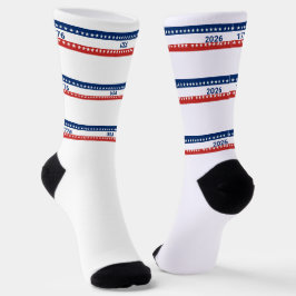 250. Jahrestag der USA 1776 2026 Rot Weiß Blau Socken