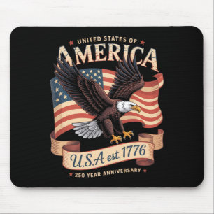 250. Jahrestag der USA 4. Juli Amerikanisch Mousepad