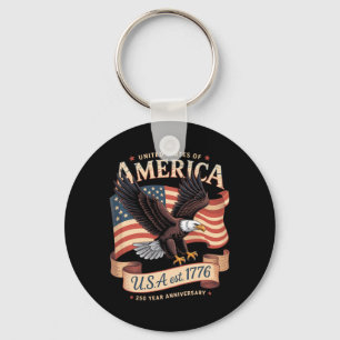 250. Jahrestag der USA 4. Juli Amerikanisch Schlüsselanhänger