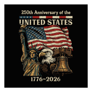 250. Jahrestag der Vereinigten Staaten 250 Jahre 4 Poster