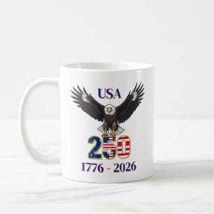 250. Jahrestag des 4. Juli USA Weißkopfseeadler Kaffeetasse