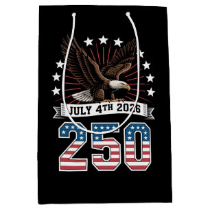 250. Jahrestag Patriotisch 4. Juli 1776 2026 Mittlere Geschenktüte