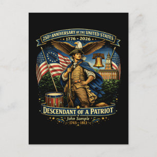 250. Jahrestag USA 1776–2026 Amerikanisches Erbe Postkarte