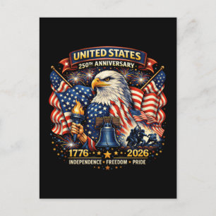250. Jahrestag USA 1776–2026 Amerikanisches Erbe Postkarte