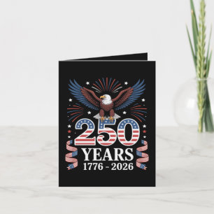 250. Jahrestag USA 1776 2026 Patriotischer Adler Feiertagskarte