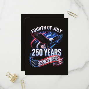 250. Jahrestag USA 1776-2026 Patriotischer Amerika Einladungspostkarte