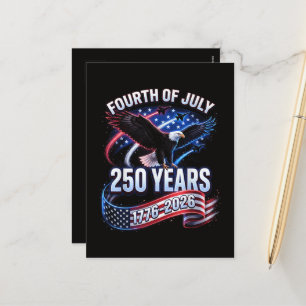 250. Jahrestag USA 1776-2026 Patriotischer Amerika Feiertagspostkarte
