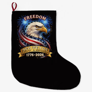 250. Jahrestag USA 1776-2026 Patriotischer Amerika Großer Weihnachtsstrumpf