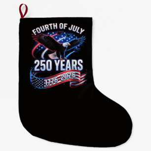 250. Jahrestag USA 1776-2026 Patriotischer Amerika Großer Weihnachtsstrumpf