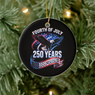 250. Jahrestag USA 1776-2026 Patriotischer Amerika Keramik Ornament