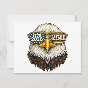 250. Jahrestag USA 1776-2026 Patriotischer Weißkop Feiertagskarte