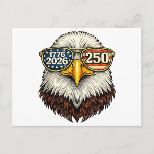 250. Jahrestag USA 1776-2026 Patriotischer Weißkop Postkarte