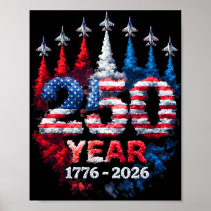 250 Jahrestag USA 250. amerikanische Flagge Patrio Poster