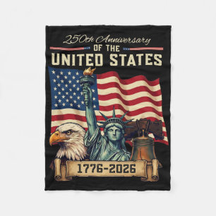 250 Jahrestag USA 250. US-Flagge Patriotisch 4. Ju Fleecedecke