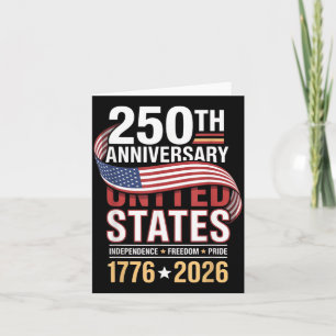 250. Jahrestag USA 4. Juli Patriotisch 250 Karte
