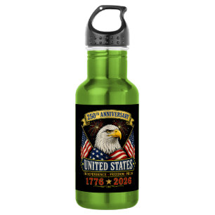 250. Jahrestag USA 4. Juli patriotisch Edelstahlflasche