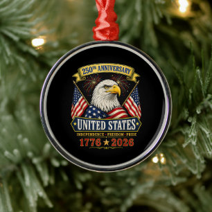 250. Jahrestag USA 4. Juli patriotisch Ornament Aus Metall
