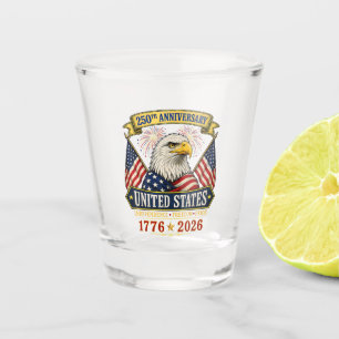 250. Jahrestag USA 4. Juli Patriotisch Schnapsglas