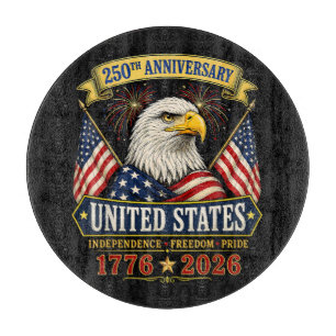 250. Jahrestag USA 4. Juli patriotisch Schneidebrett
