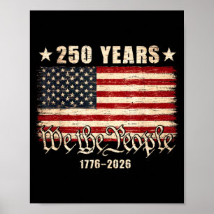 250 Jahrestag USA-Flagge 1776 2026 4. Juli 250 Poster