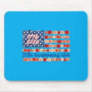 250 Jahrestag USA Floral 250 Jahre Amerikanisch 4. Mousepad
