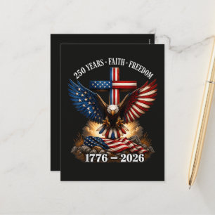 250. Jahrestag USA Glaube Freiheit Feiertagspostkarte