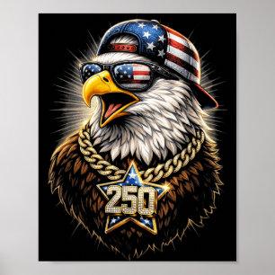 250 Jahrestag USA Lustiger 4. Juli Unabhängigkeit Poster