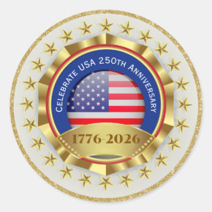 250. Jahrestag USA Patriotisch 1776–2026 Runder Aufkleber