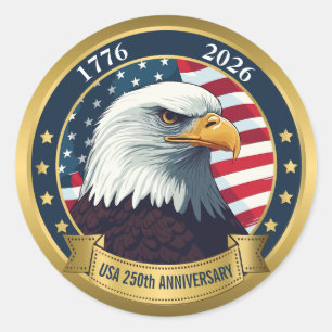 250. Jahrestag USA Patriotisch 1776–2026 Runder Aufkleber