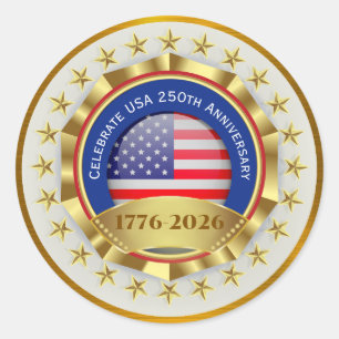 250. Jahrestag USA Patriotisch 1776–2026 Runder Aufkleber