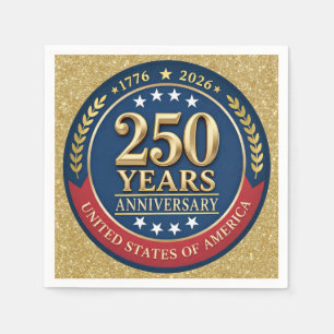 250. Jahrestag USA Patriotisch 1776–2026 Serviette