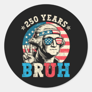 250 Jahrestag USA Patriotische Flagge 250. 4. Juli Runder Aufkleber