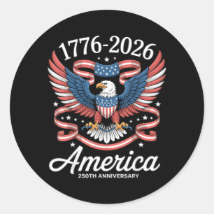 250 Jahrestag USA Patriotischer Adler 250. 4. Runder Aufkleber