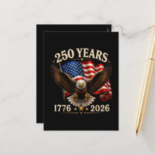 250 Jahrestag USA Patriotischer Adler 250. Feiertagspostkarte