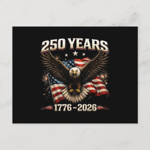250 Jahrestag USA Patriotischer Adler 250. Unabhän Begleitkarte