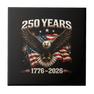 250 Jahrestag USA Patriotischer Adler 250. Unabhän Fliese