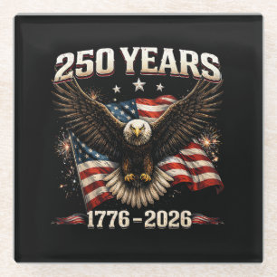 250 Jahrestag USA Patriotischer Adler 250. Unabhän Glasuntersetzer