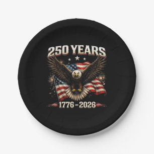 250 Jahrestag USA Patriotischer Adler 250. Unabhän Pappteller