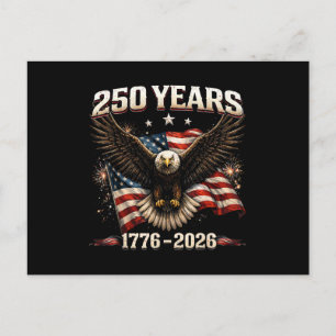 250 Jahrestag USA Patriotischer Adler 250. Unabhän Postkarte